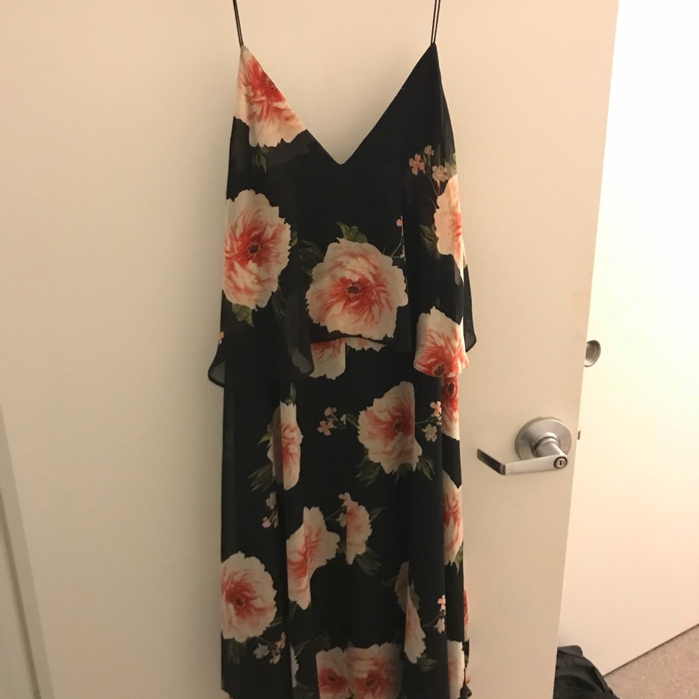 Asos black flower dress